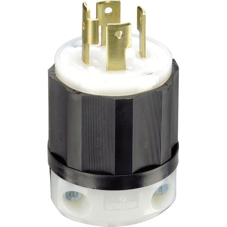 Leviton Straight Blade Plug, L14-30P, 30 A, 125V AC, 3 Pole, Grounded 02711-0PB